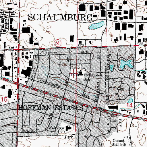 Topographic Map of Birch Park, IL