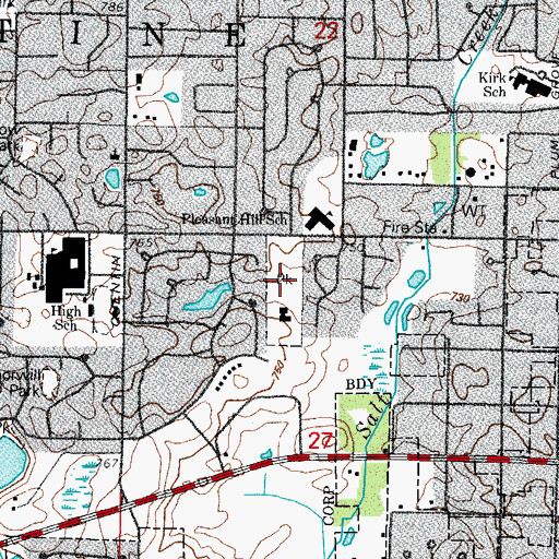 Topographic Map of Birchwood Park, IL