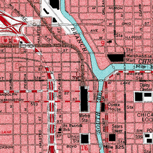 Topographic Map of Blatchford Building, IL