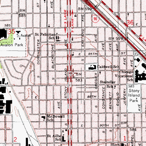 Topographic Map of Blessed Trinity Temple of Divine Science, IL
