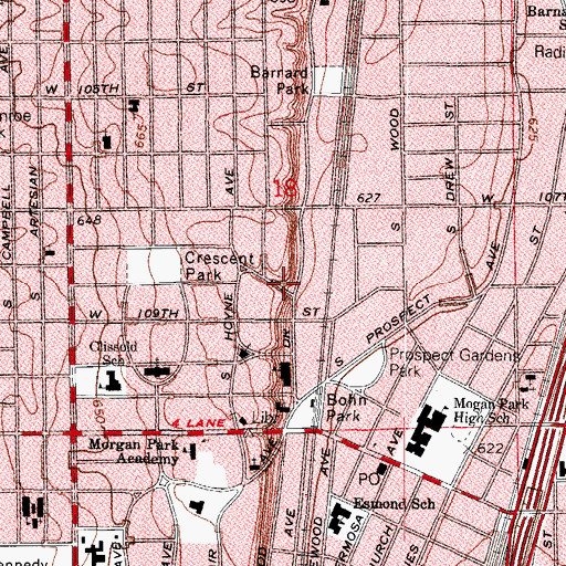 Topographic Map of Blue Island Ridge, IL