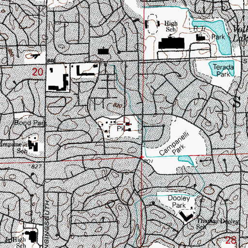 Topographic Map of Bock Park, IL