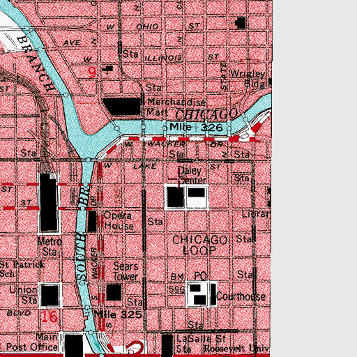 Topographic Map of Bowen Block, IL