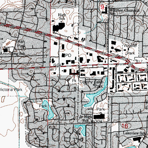 Topographic Map of Brandess Shopping Center, IL
