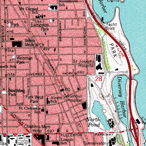 Topographic Map of The Brewster, IL