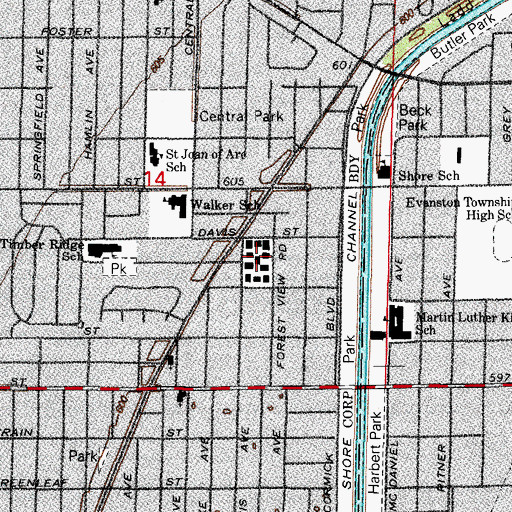 Topographic Map of Brisk Rabbinical College, IL