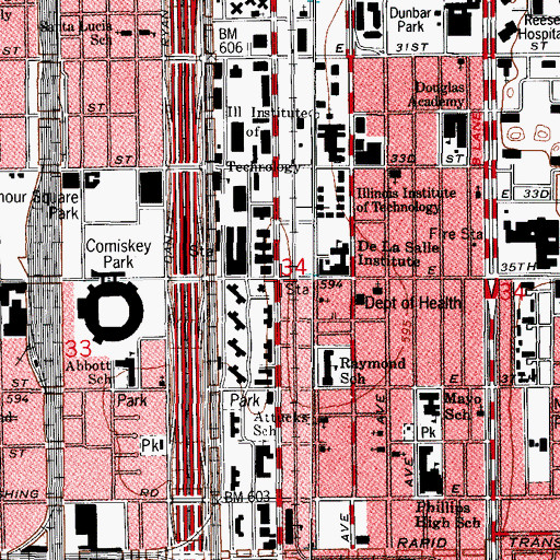 Topographic Map of Bronzeville, IL