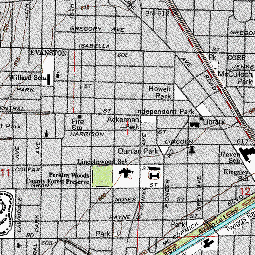 Topographic Map of Brown House, IL