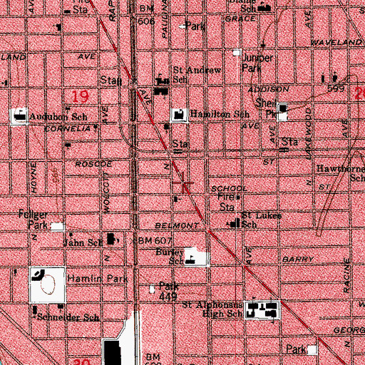 Topographic Map of Brundage Building, IL