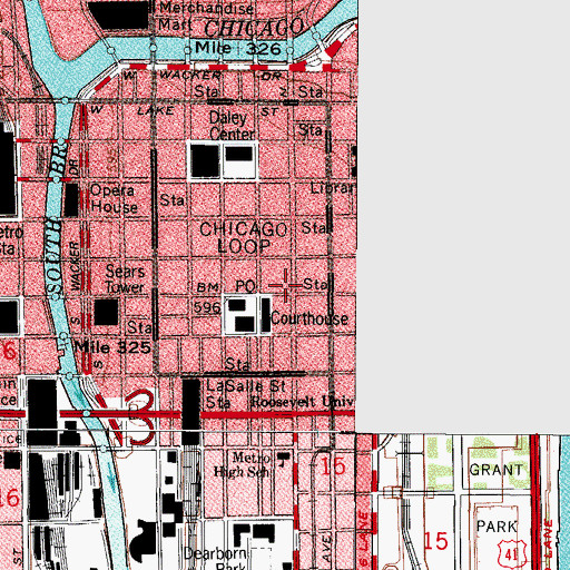 Topographic Map of Bryman School, IL