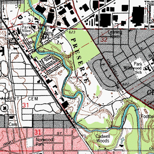 Topographic Map of Bunker Hill Golf Club (historical), IL