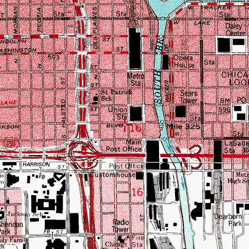 Topographic Map of Burlington Building, IL