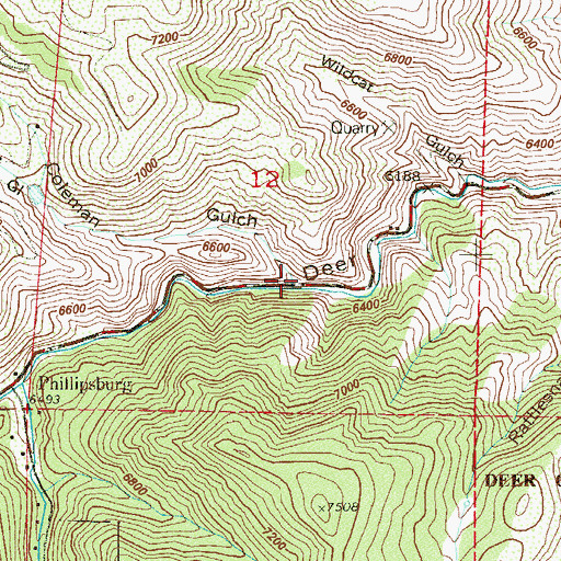 Topographic Map of Coleman Gulch, CO