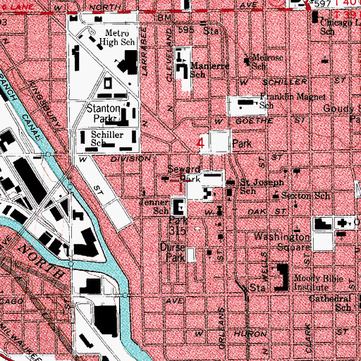 Topographic Map of Cabrini Addition, IL