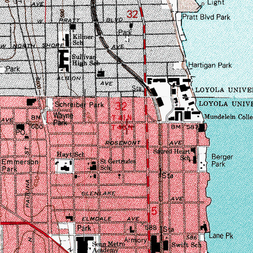 Topographic Map of Camelot School, IL