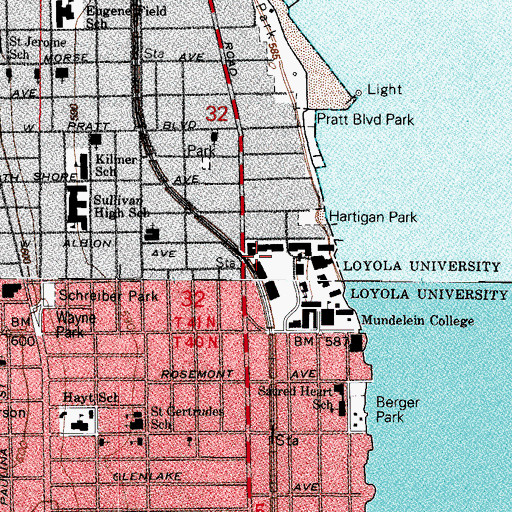 Topographic Map of Campion Hall, IL