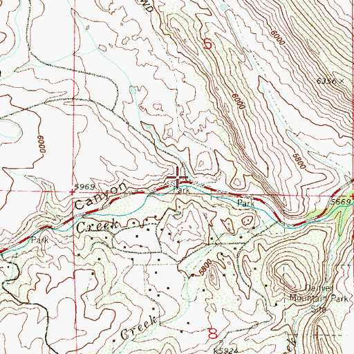 Topographic Map of Docmann Gulch, CO