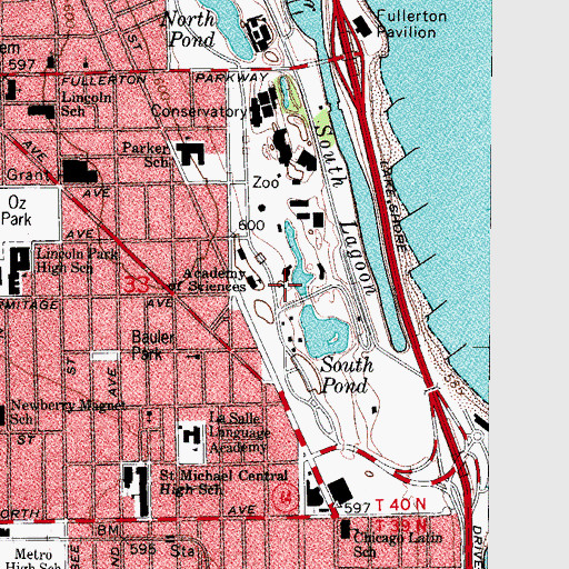 Topographic Map of Carlson Cottage, IL