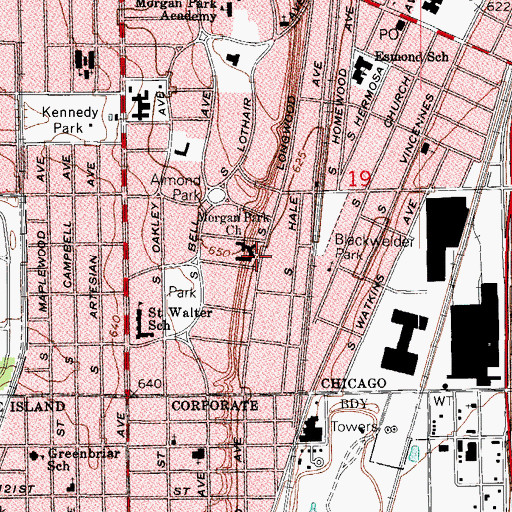 Topographic Map of Cenacle Retreat House, IL