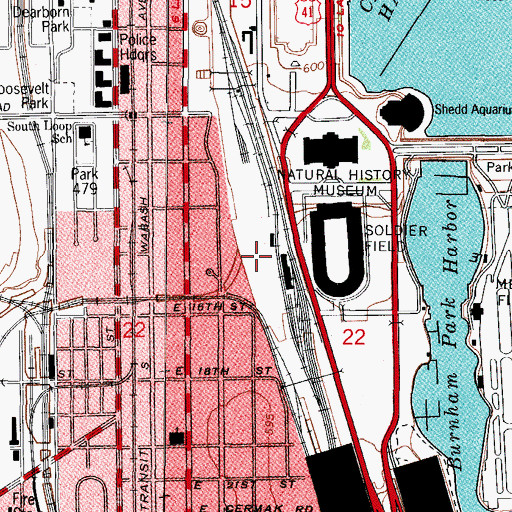 Topographic Map of Central Station, IL