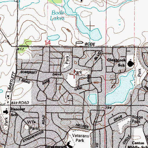 Topographic Map of Challenger Park, IL