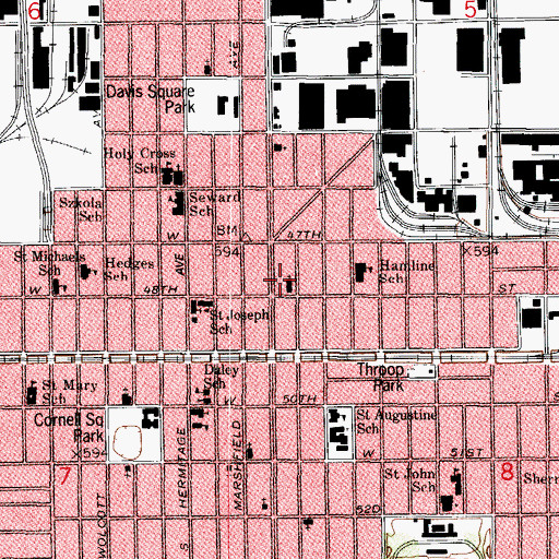 Topographic Map of Chavez Multi-Cultural Academy, IL