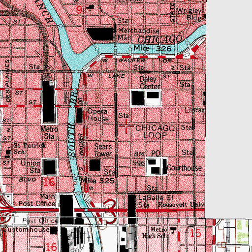 Topographic Map of Chemical Plaza, IL