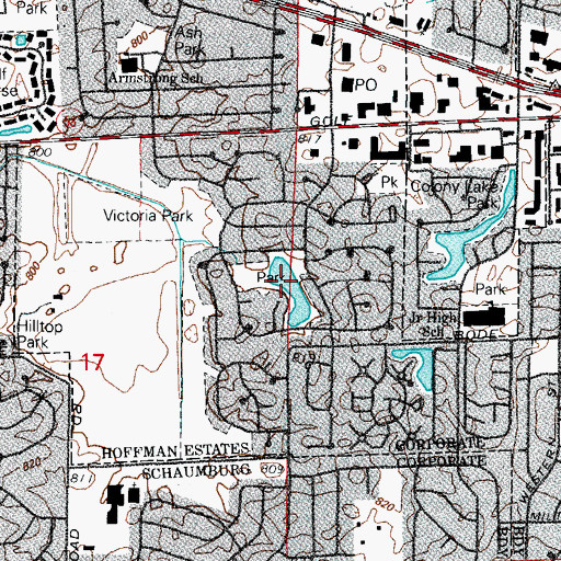Topographic Map of Chestnut Lake Park, IL