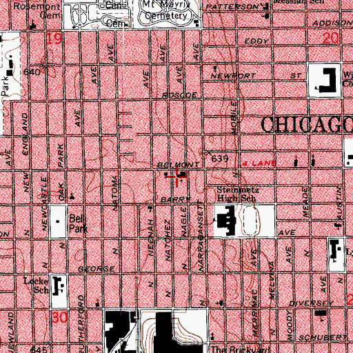 Topographic Map of Chicago Christian Academy, IL