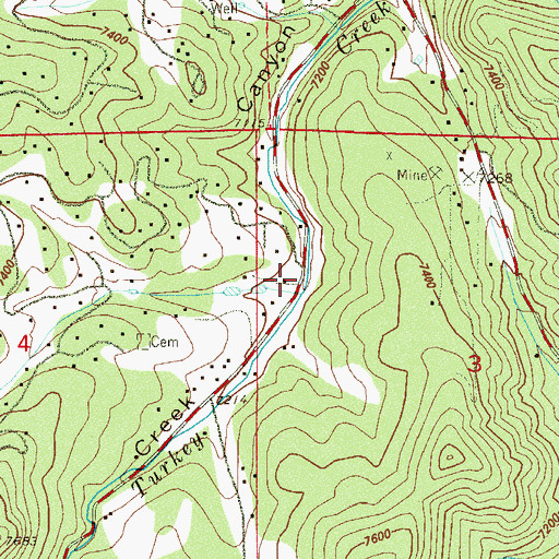Topographic Map of South Turkey Creek Community Center, CO