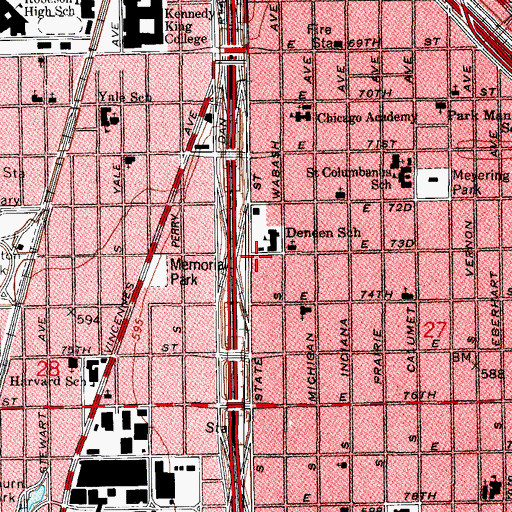 Topographic Map of Chicago Opportunities Industrial Center, IL