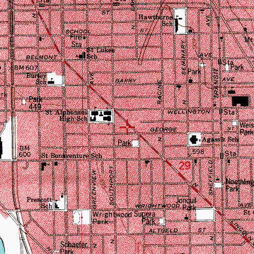 Topographic Map of Chicago School of Massage Theraphy, IL