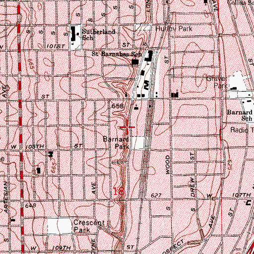Topographic Map of Chicago State University-Presidents House, IL