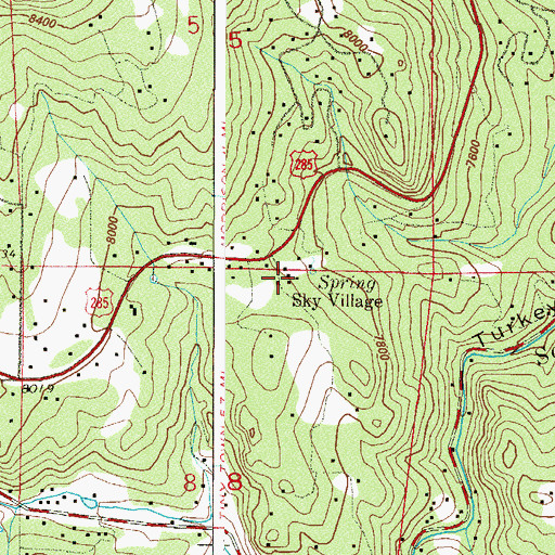 Topographic Map of Sky Village, CO