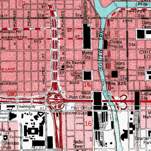 Topographic Map of Chicago-Kent College of Law, IL