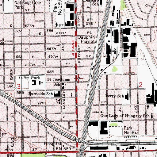 Topographic Map of The Children Village, IL