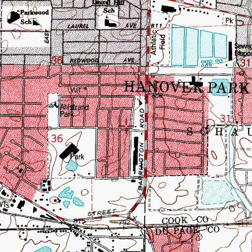 Topographic Map of Christ United Presbyterian Church, IL