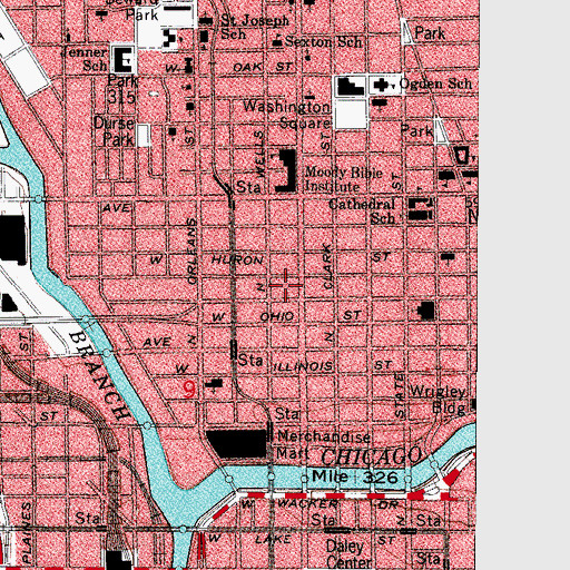 Topographic Map of Chrysler Realty Building, IL