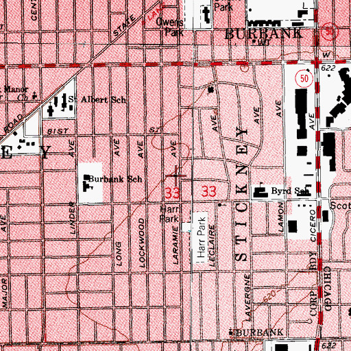 Topographic Map of Church of Christ, IL