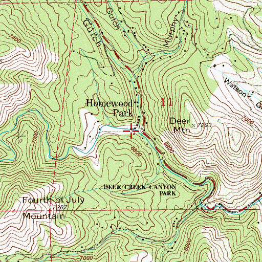 Topographic Map of Switzers Gulch, CO