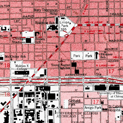 Topographic Map of Church of the Epiphany, IL