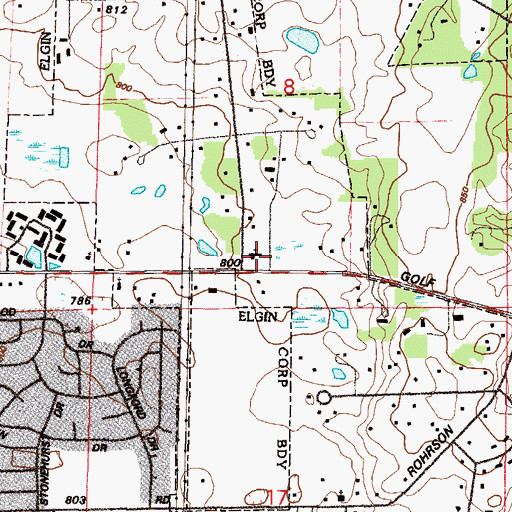 Topographic Map of Church of the Nazarene, IL