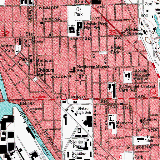 Topographic Map of City Commons, IL