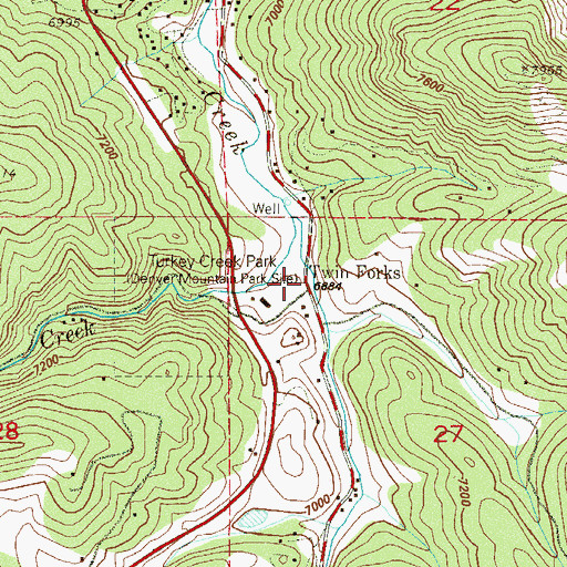 Topographic Map of Twin Forks, CO
