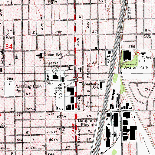 Topographic Map of Cleo Johnson School of Charm, IL