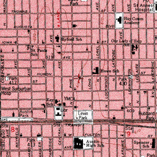 Topographic Map of Community Lutheran School, IL