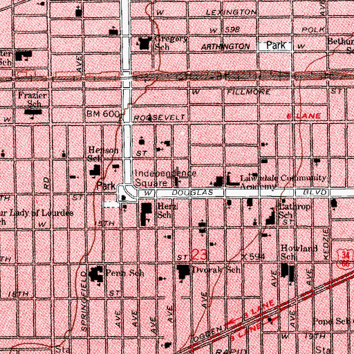 Topographic Map of Congregation Anshe Roumania (historical), IL