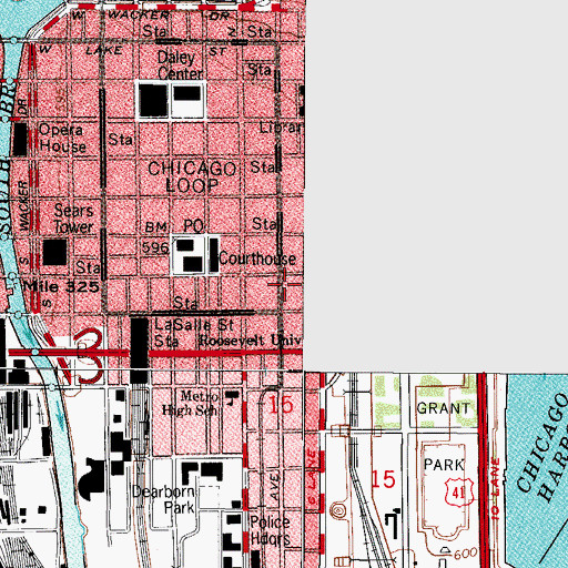 Topographic Map of Continental Center, IL
