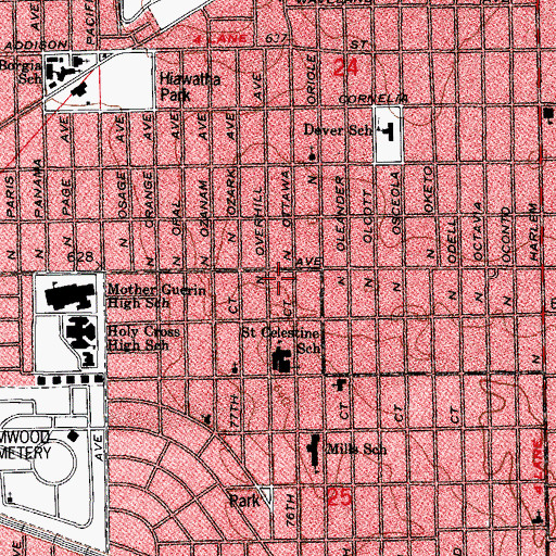 Topographic Map of Continentale Beauty School, IL