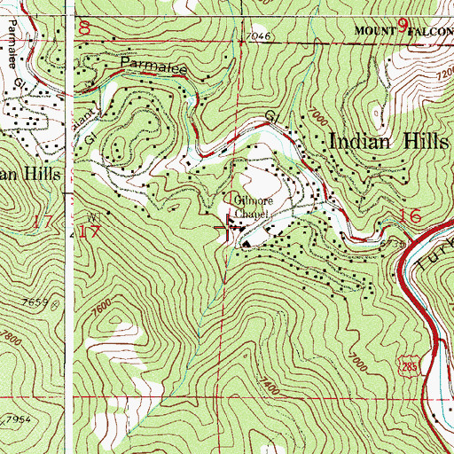 Topographic Map of Gilmore Chapel, CO